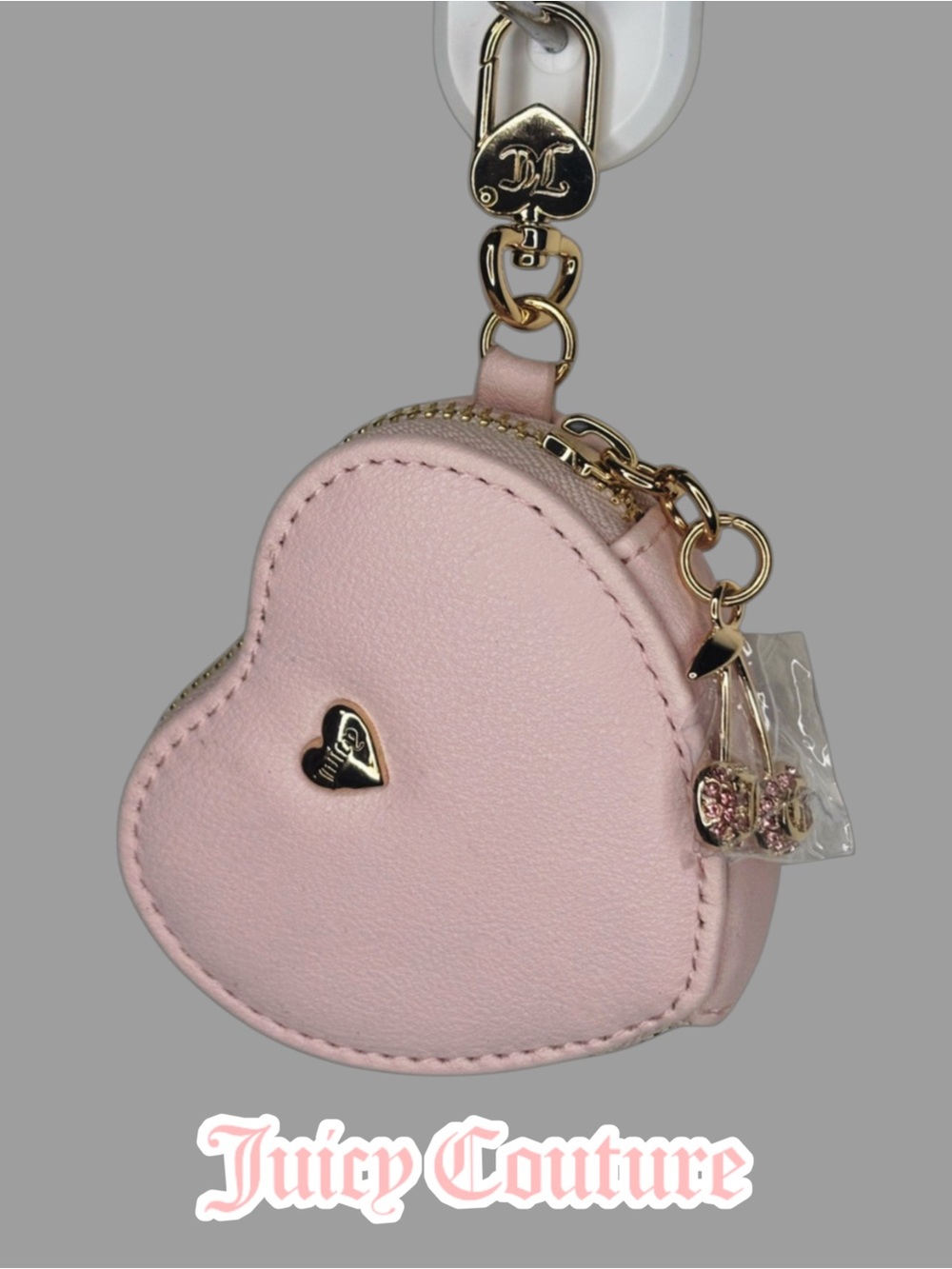 JUICY COUTURE: Heart shaped Coin Purse/Keychain/bagcharm with mirror- NEW!